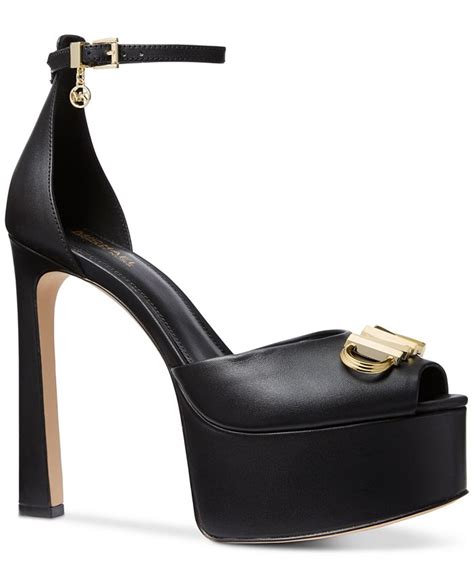 michael kors black peep toe pumps|martina peep toe pump.